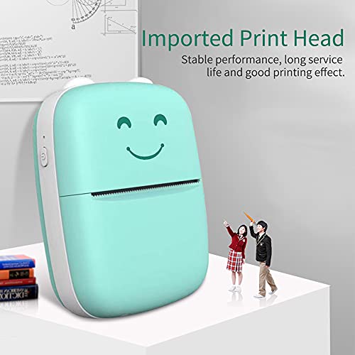 Queenser Mini impressora térmica portátil Impressora sem fio BT de 203dpi com 1 rolo de papel térmic