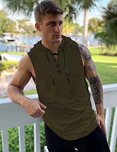 COOFANDY Men's Workout Hoodie Tank Top 