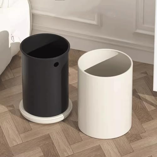 Cubo de basura crema con doble tapa para hogar 4