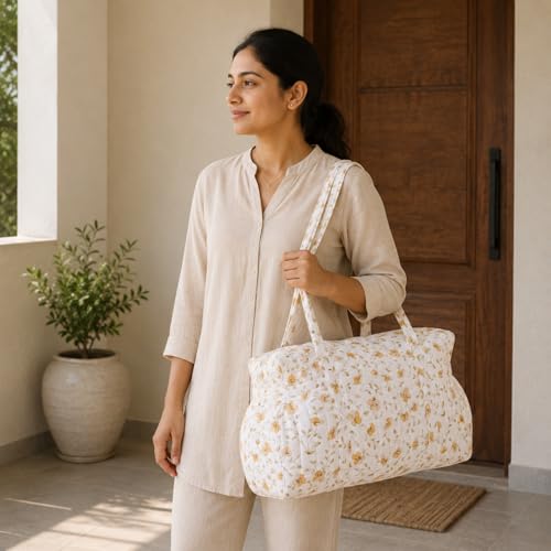 Image of MOM'S HOME New born Baby Organic cotton Travel Bag- Diaper Multipurpose Carry bags for Mothers | Pack -1 |