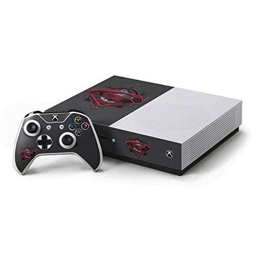 Skinit Decal Gaming Skin Compatible with Xbox One S Console and Controller Bundle - Officially Licensed DC Comics Superman Color Splatter Design