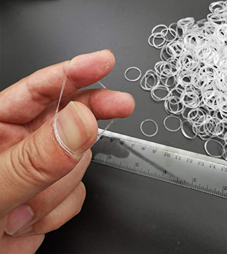 Mini Clear Rubber Bands, Soft Elastic Bands, Premium Small Tiny Rubber Bands for Kids Hair, Braids Hair, Wedding Hairstyle (1000 pcs, Clear)