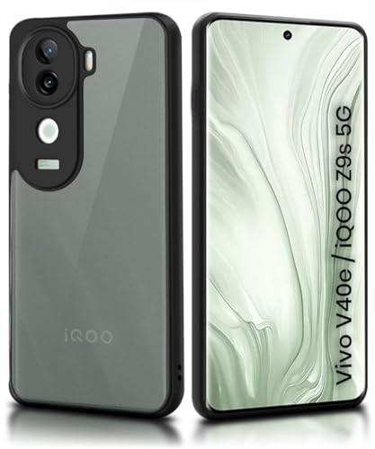 Image of WOW IMAGINE Translucent Hybrid Back Case Cover for iQOO Z9s 5G | Vivo V40e 5G Smoked Matte Back | Shock Proof 360 Degree Protection | Protective Hard Case - Matte Black