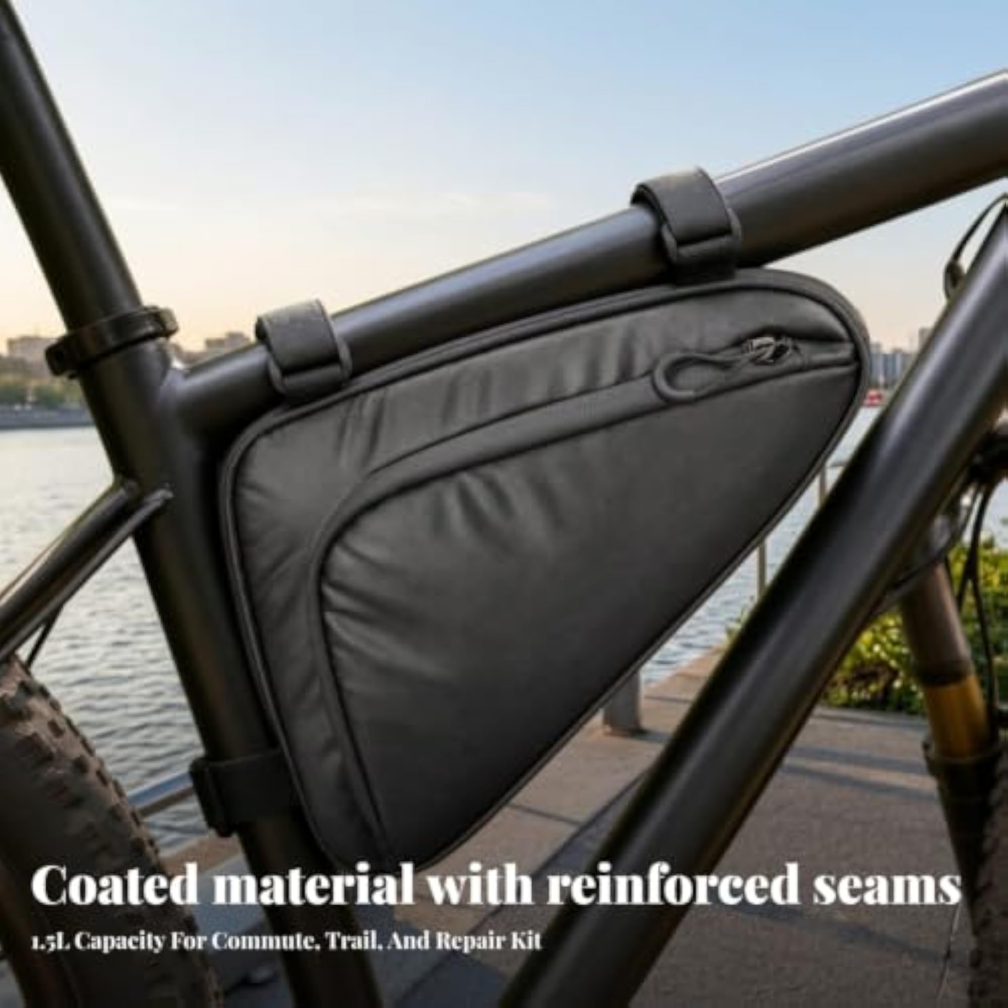 Lightweight Bike Frame Corner Bag Adjustable Strap Waxed Material