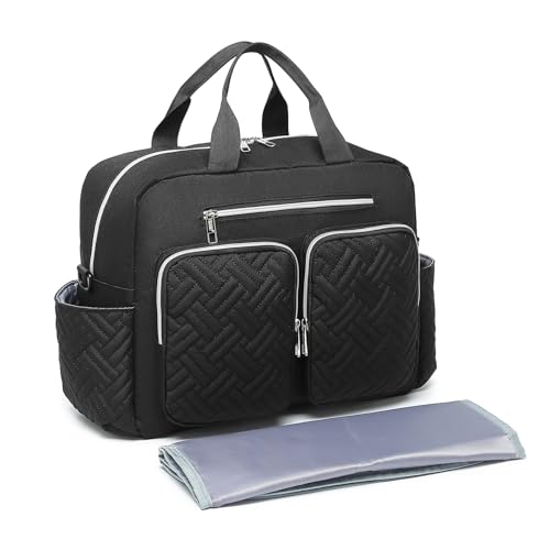 Kono Sac à Langer Fourre-tout Bébé avec Tapis à Langer, Grande Capacité, Poches Isothermes pour Biberons, Multiples Poches de Rangement pour Voyage,...