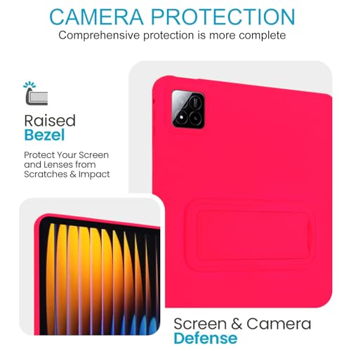 Coque Xiaomi Pad 7 Pro antichoc avec béquille multi-angle rose - 4