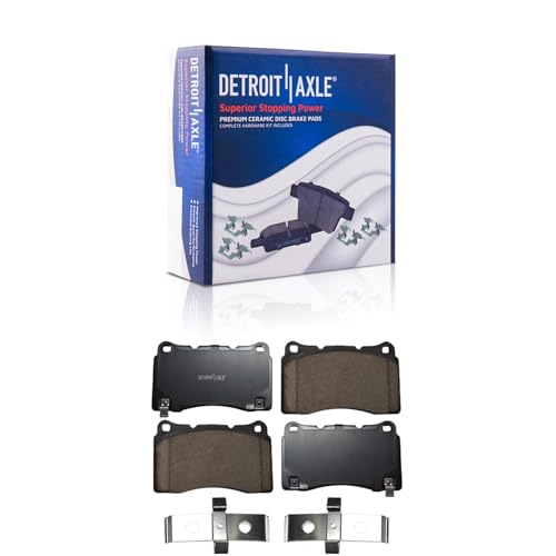 Image of Detroit Axle - 8pc Brake Kit Replacement for 10-16 Hyundai Genesis Coupe | 13.39 inchinch Front and 12.99 inch inch Rear Drilled and Slotted Disc Brake Rotors Ceramic Brake Pads 2010 2011 2012 2013 2014 2015