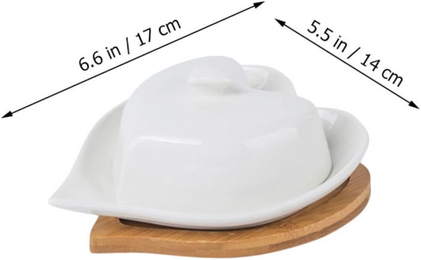 Heart-shaped Ceramic Butter Dish Tableware Butter Storage Holder for Snacks Elegant Kitchen Plate for Housewarming and Everyday Use