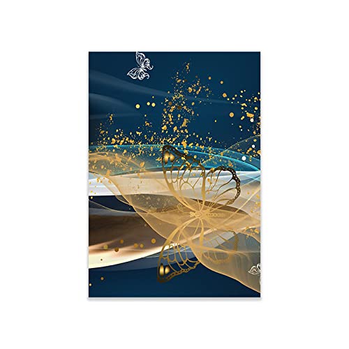 Affiches et impressions de papillon doré sur toile murale abstraite 50x70 cm - 5