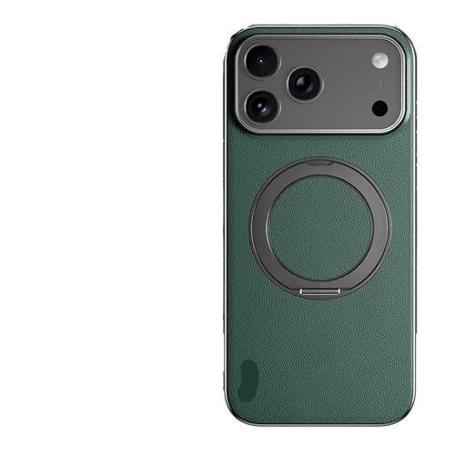 Coque de téléphone en cuir magnétique de luxe pour iPhone 17 avec anneau robuste