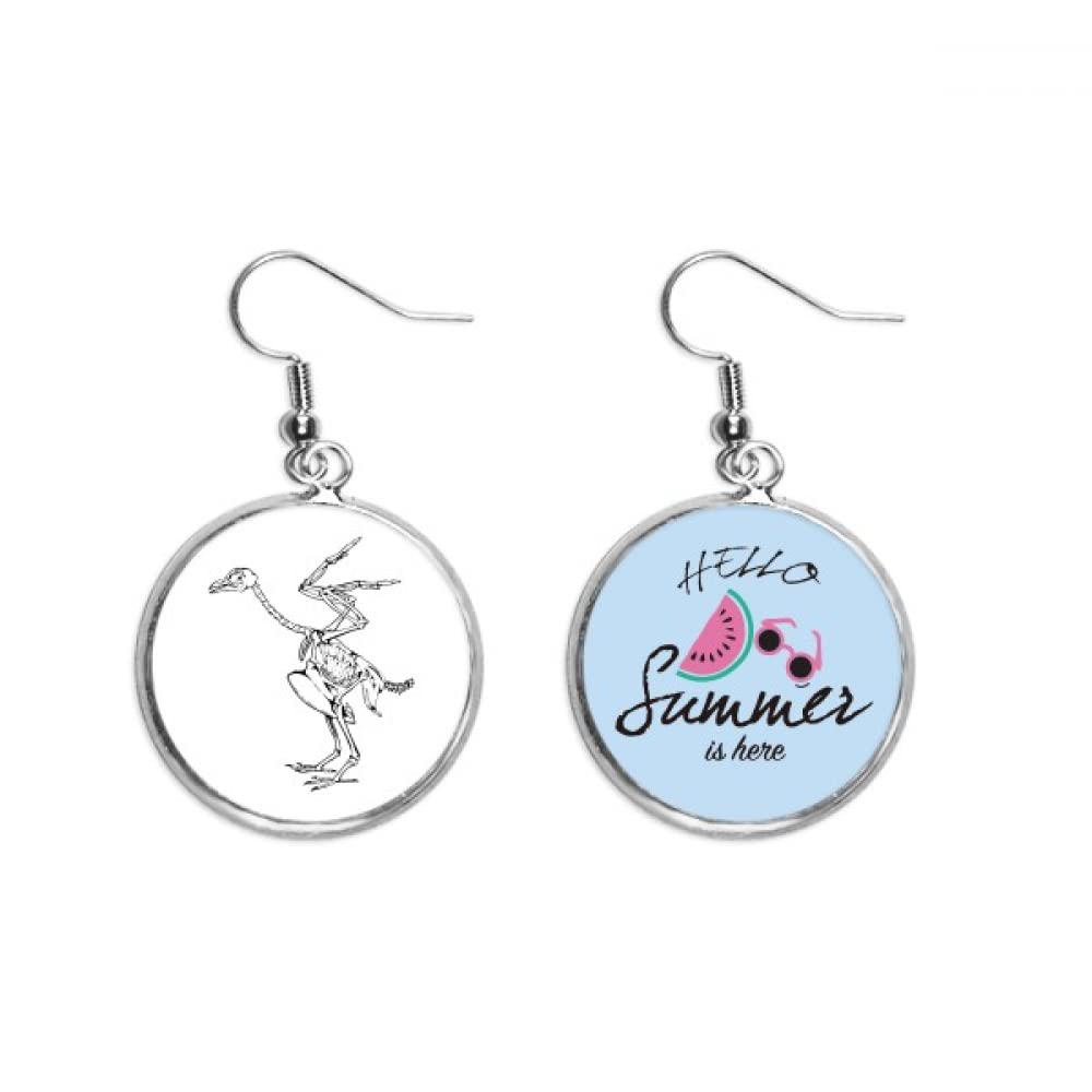 Pendientes de sandía estilo esqueleto de avestruz para lóbulo de mujer 5