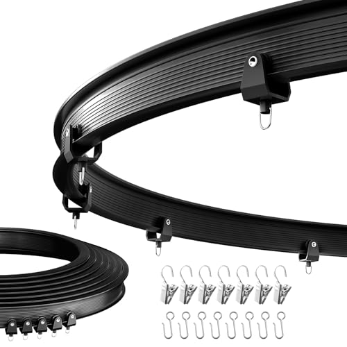 Sovtfides Flexible Bendable Ceiling Curtain Track, Mount for Curtain Rail with Curtain Tracks System, Room Divider, Curtains Rod, RV Ceiling Track, 9.8 FT/ 3 M, Black