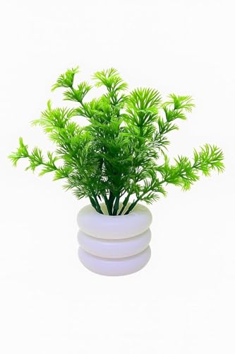 Image of Dekorly Artificial Potted Plants, Artificial Plastic Eucalyptus Plants Small Indoor Potted Houseplants, Small Faux Plants for Home Decor Bathroom Office Farmhouse (Green-8)