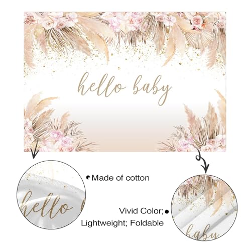 Fondo Boho para Baby Shower 7x5ft Rosa miniatura 6