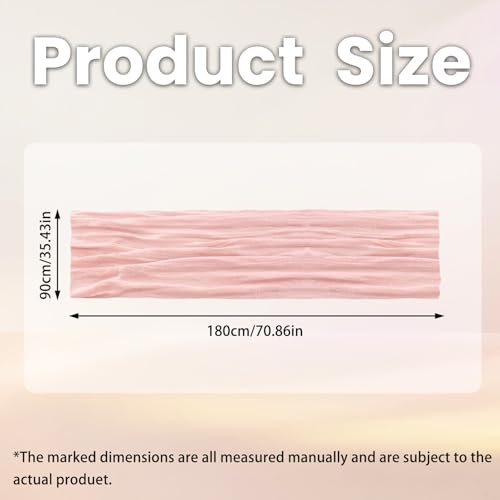 fKiZanthene Pink Table Runner, 90 x 180 cm Tablecloth with Wrinkle Texture, Table Runners for Weddings, Birthday Parties, Dining Table - Cosy Home Interiors fKiZanthene Pink Table Runner, 90 x 180 cm Tablecloth with Wrinkle Texture, Table Runners for Weddings, Birthday Parties, Dining Table - Image 2