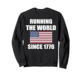Photo Gallery running the world since 1776 bandiera americana uomini donne regalo felpa Photo Gallery running the world since 1776 bandiera americana uomini donne regalo felpa
