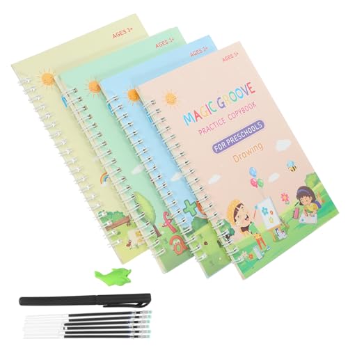 NUOLUX 全英文 用溝付き英語練習帳 な滑らかな縁で書きやすいペン付き 文字練習向け の書道興味を育む