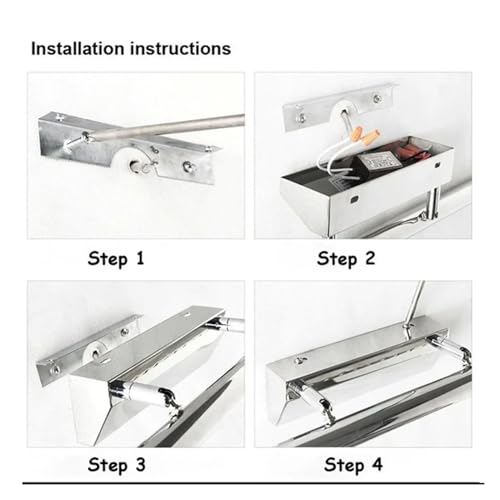 Aplique frontal de espejo en acero inoxidable con iluminación LED para baño 7