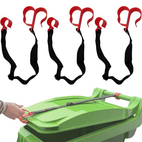 Cerradura para cubo de basura de 34 pulgadas, cierre universal antianimales ajustable, 3 uds 4