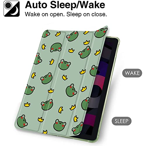 MAYCARI Cartoon Frog Prince iPad Case for 2018/2017 9.7 inch 5th/6th Generation, Cute With Pencil Holder, Auto Sleep/Wake - Image 3