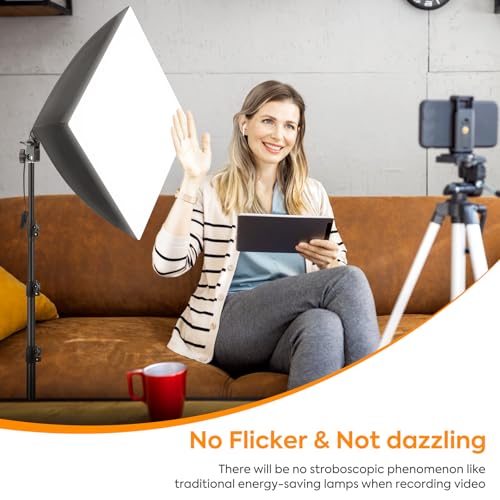 Kit de softbox de 85W regulable con 3 luces continuas LED y soporte para estudio 6