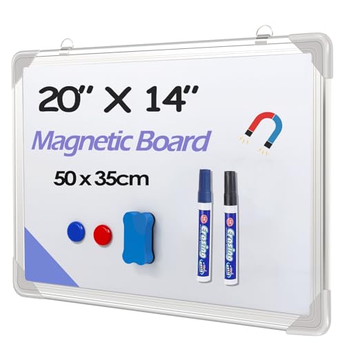 Mgduuy Dry Erase White Board, 20x14Inch (50x35cm) for Wall Whiteboard Aluminum Frame Hung for Kids Draw and Write Teach