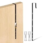 COHEALI Over-the-Door Mirror Hanger Set Adjustable Heavy-Duty Hooks with Door Brackets for Space-Saving Mirror Hanging in Small Rooms 13.58In Black