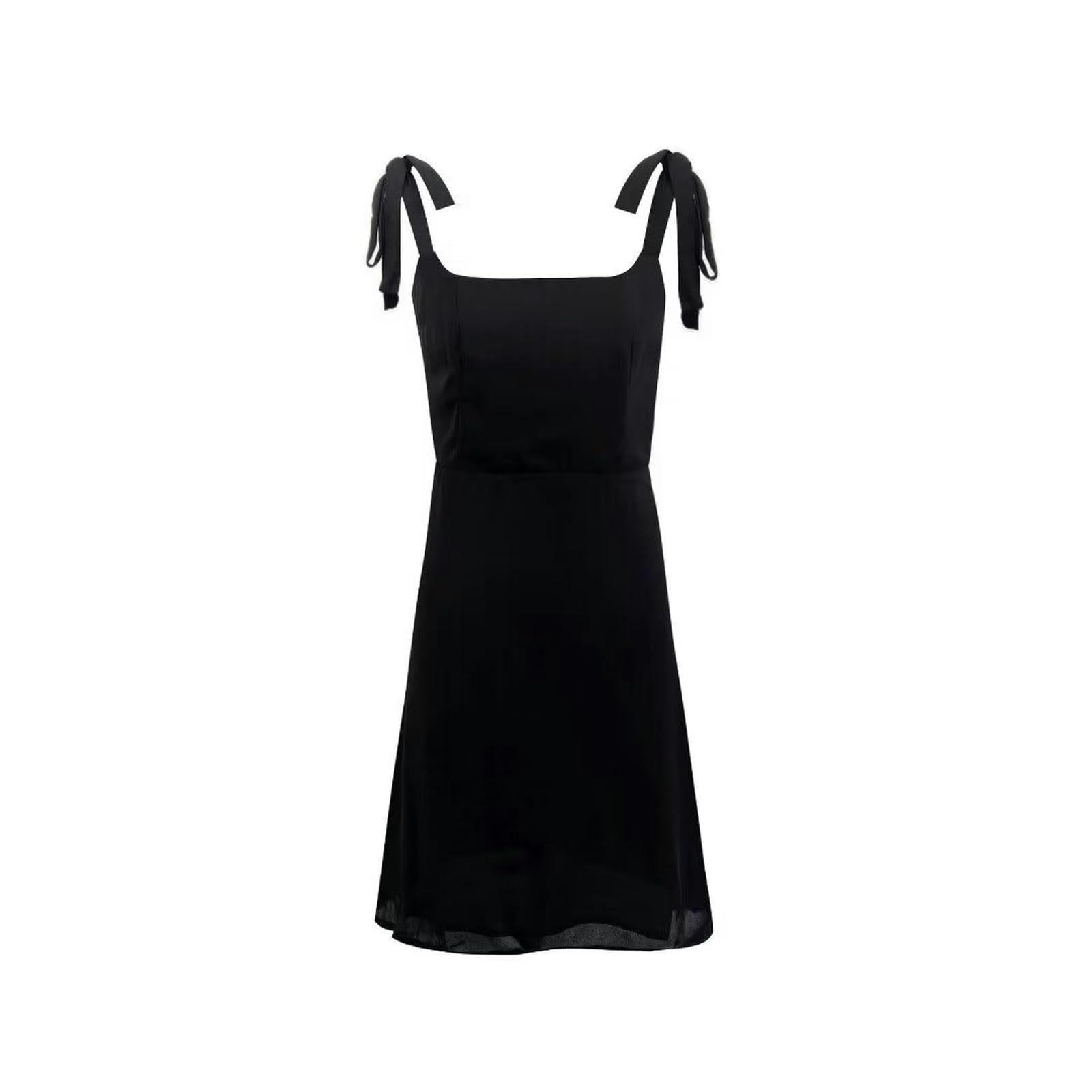 Robe courte col carré chic de style européen pour printemps-été