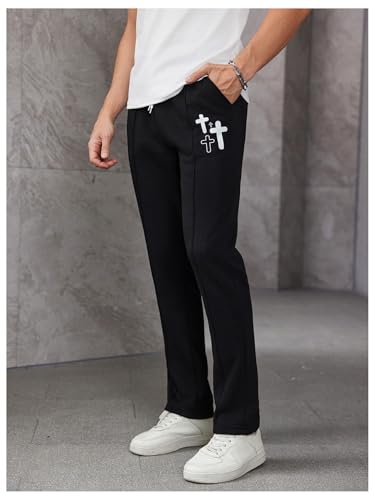 GORGLITTER Men's Flared Sweatpants with Code 8U7SE3U5