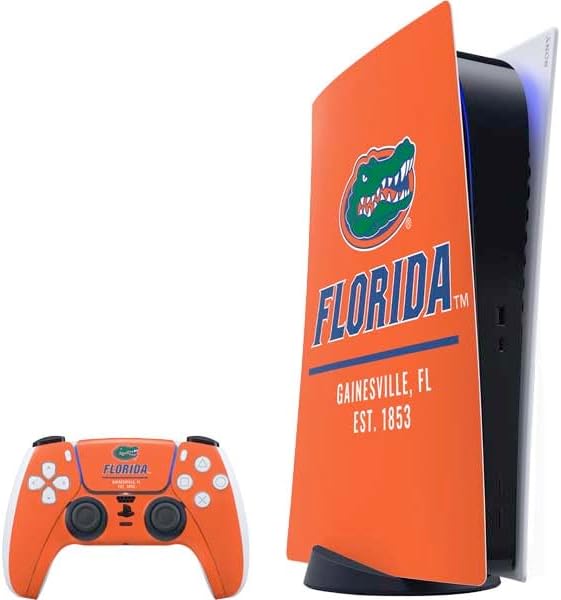 Skinit Decal Gaming Skin Compatible with PS5 Bundle - Officially Licensed University of Florida Gators Mascot Blue Design