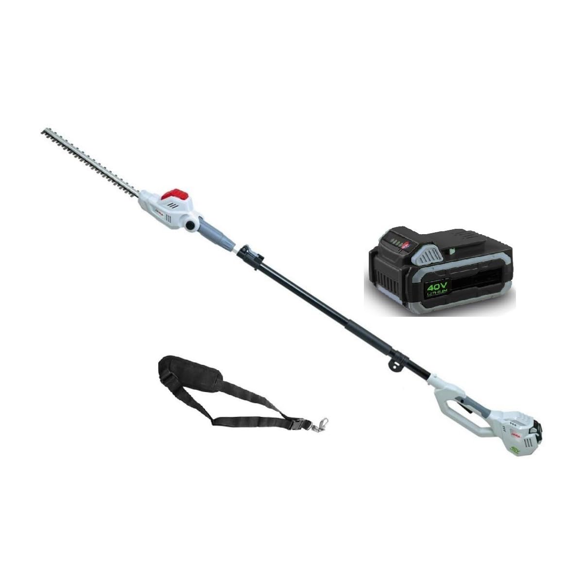 IKRA taille-​haie télescopique sur batterie IATHS 40-​43, batterie, chargeur & sangle incluse, autonomie max. 100 min