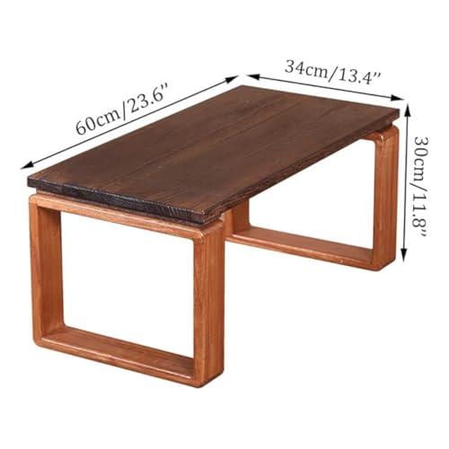 Image of Simple&Premium and Folding Japanese Style Low Height Floor Meditation /Tea /Coffee /Tatami Table for Living Room, Bedroom, Solid Wood Low Study /Laptop Desk Table.