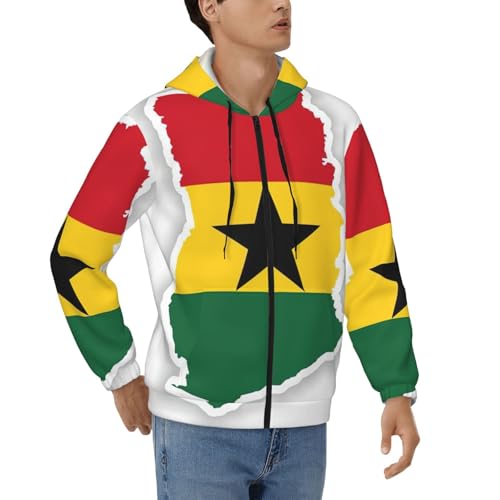 Sweat à capuche Ghana homme veste de sport zippée idéale pour vos sorties décontractées