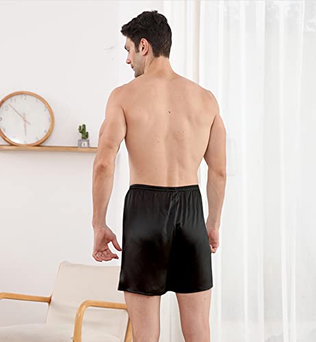 CYGE Men's Pajama Shorts Men's Mulberry Silk Underwear Briefsr Elastic Waistband Lounge Shorts4