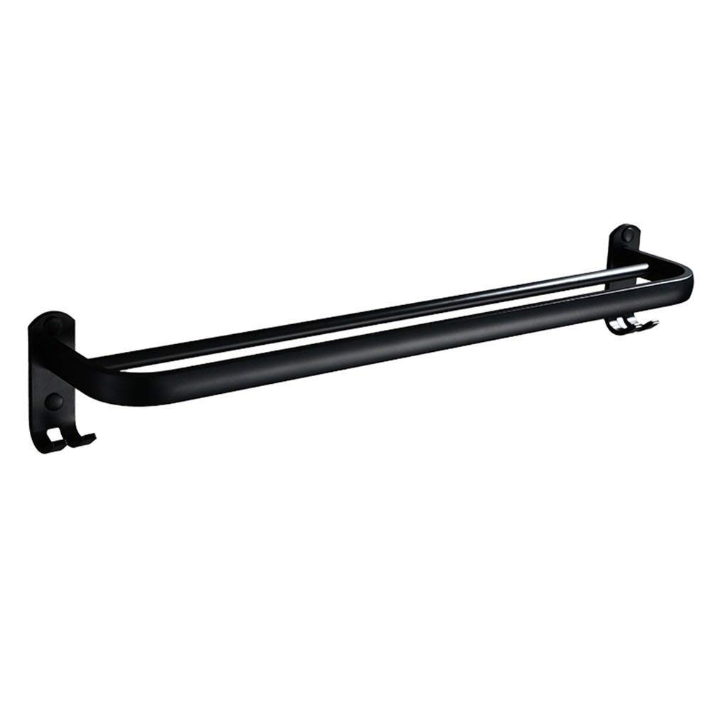Porte-serviettes noir en aluminium d'espace pour organisateur de salle de bain mural
