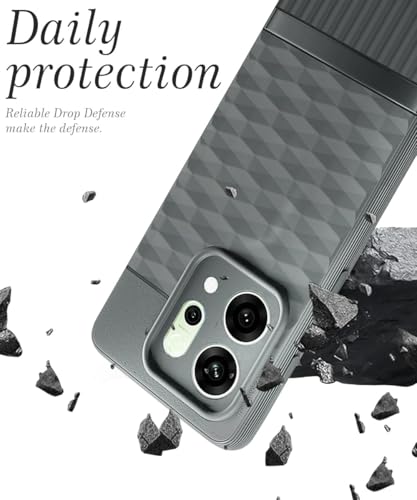 Image of WOW IMAGINE Silicone Back Cover for Oppo Reno 14 5G with Hexa Cube Design (Olive Green)