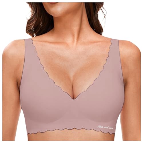 Soutien-Gorge sans Armature Anti-Irritation Col V Profond Vert L