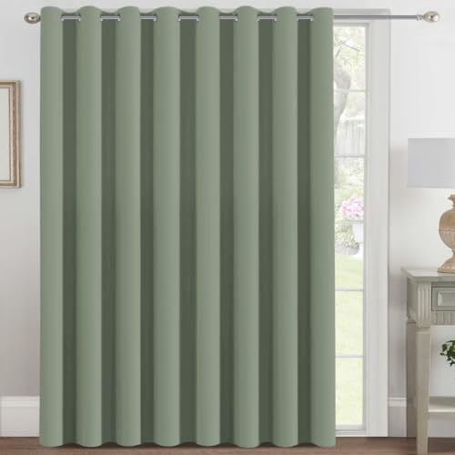 Image of H.VERSAILTEX Blackout Patio Curtains 100 x 108 Inches for Sliding Door Extral Wide Blackout Curtain Panels Thermal Insulated Room Divider - Grommet Top, 9' Tall by 8.5' Wide - Cyan