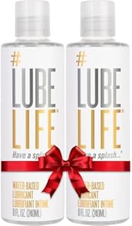 Lube Life Water Based Personal Lubricant, Lube for Men, Women & Couples, Non-Staining, 2 x 8 Fl Oz (240 mL)