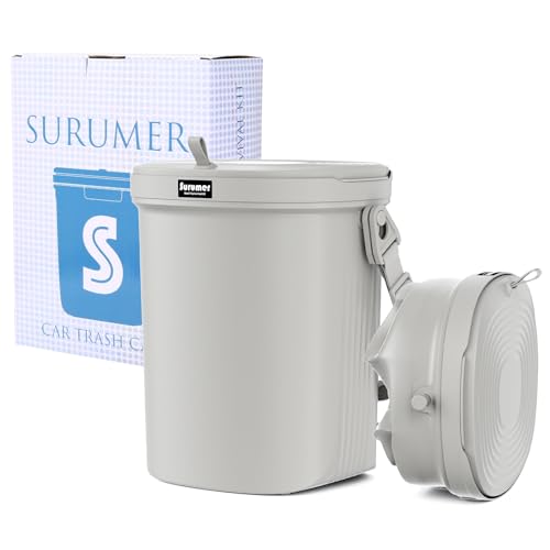 Surume 2 Gallon Silicon Car Trash Can with Lid - 100% Leak-Proof Trash Bin, Waterproof Garbage Can, Gifts for Men and Women
