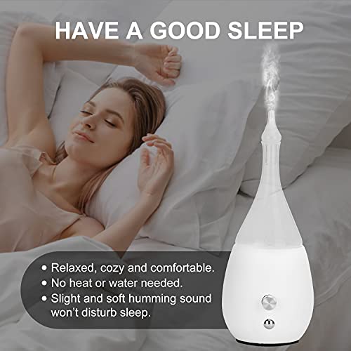 Image of Lychee Essential Oil Diffuser Humidifiers, Quiet Diffuser, Small Aromatherapy Diffuser,7 Colors Light Adjustable with Wood Grain Base for Home Bedroom Office Yoga Nice Gift (White)