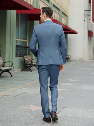 Image of Mens Suit Slim Fit 3 Piece Double Breasted Suit Men Formal Tuxedo Set Casual Wedding Prom Groom Suits