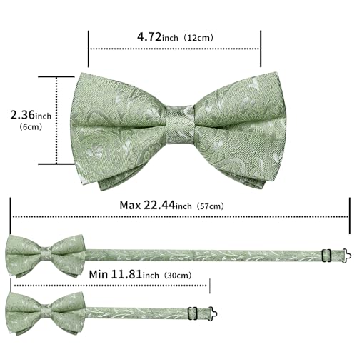 Image of DiBanGu Pre-Tied Bow Ties for Men Silk Adjustable Tuxedo Bowties Pocket Square Cufflinks Set with Lapel Pin Jacquard Woven