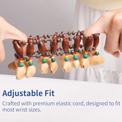 1 PCS Dora Seed Sound Bracelets and Anklets, Kenari Shaker,African Instruments,Sound Healing Instruments, Ideal for African Drum Accompaniment, Natural Percussion Instrument Accessories - Thumbnail 4