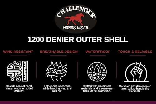 Image of Challenger 1200D Turnout Waterproof Rain Light-Weight Sheet Plaid Horse Blanket 3EE08G