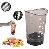 Obstschneiderbecher - Abnehmbarer Obstschneider mit Druckplatte, Multifunktionaler Erdbeerschneider...