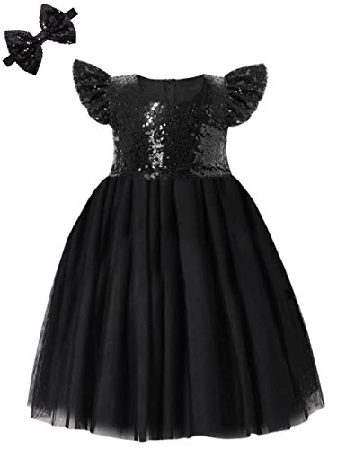 Cilucu Girl Sequin Ruffle Dress Tutu Flower Girls Dress Princess Sparkle