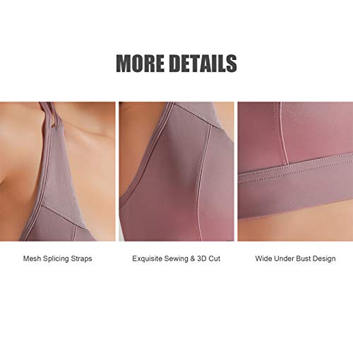 Ajcoflt Sutiã esportivo feminino sem fio oco malha racer corte traseiro Top respirável colete de sec