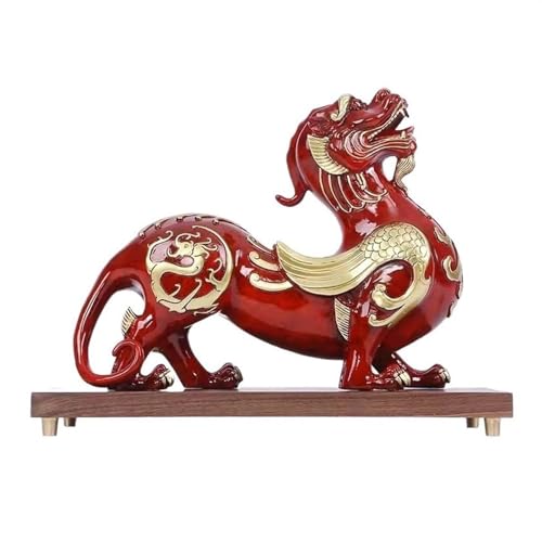 Estatuas de Feng Shui Decoraciones de escritorio for el hogar, adornos de Pixiu de bestia de cobre de Color creativo, artesanías for sala de estar, entrada y oficina Fengshui Decoración ( Color : Left