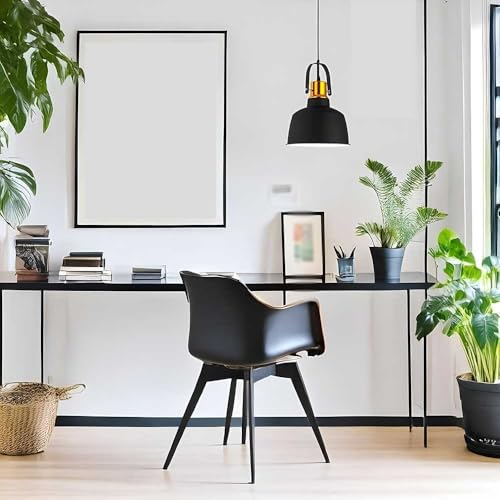 Lámpara granja para cocina e isla con diseño de cúpula ajustable y acabado en negro 2